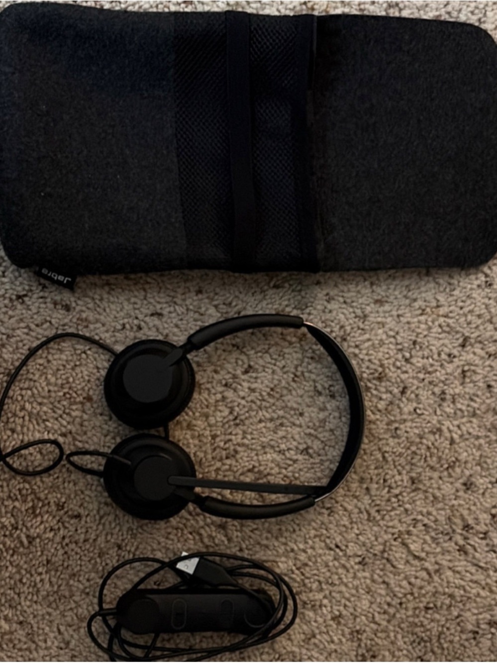 Black Over-Ear Wired Headphones with Carry Case
